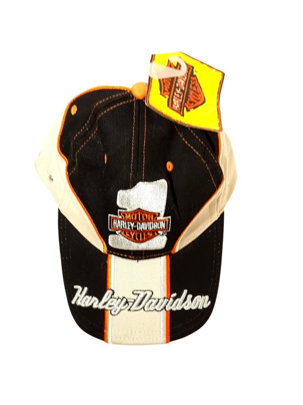 Harley-Davidson Motorcycles Baseball Cap Hat Embroidered Cotton Black Orange